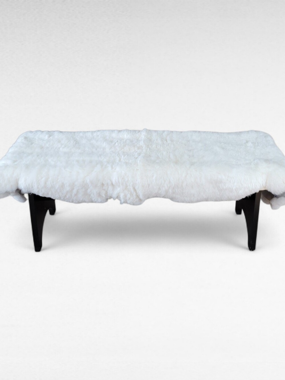 Icelandic Lambskin for Bench (Fits 4′ or 5′ Seat) White Wool FINAL DISCOUNT